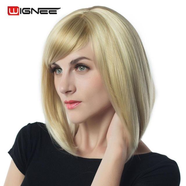 Wignee High Temperature Synthetic Wigs For Women Mixed Color White