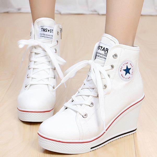 white high top pumps