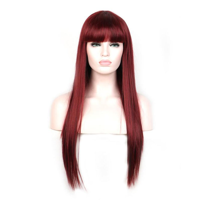 Woodfestival Blonde Burgundy Brown Black Long Straight Wig