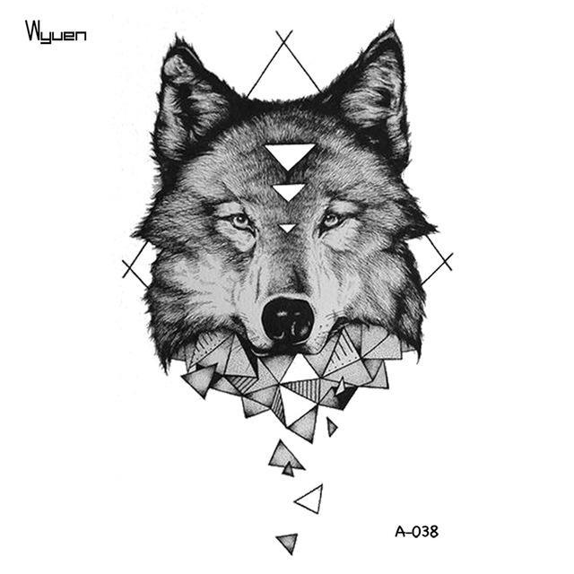 Wyuen Wolf Temporary Tattoo Stickers Waterproof Women Fake Hand Animal ...