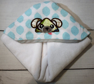 Dog Peeker Hooded Bath Towel