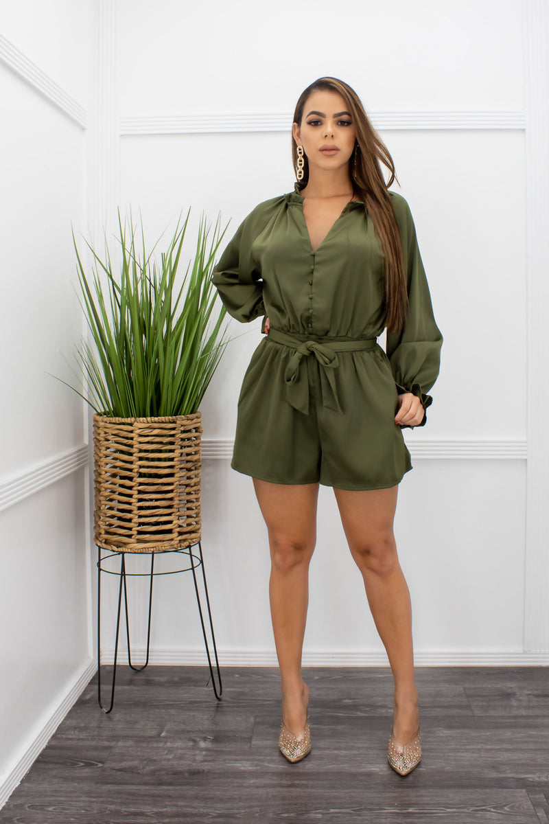 green long romper