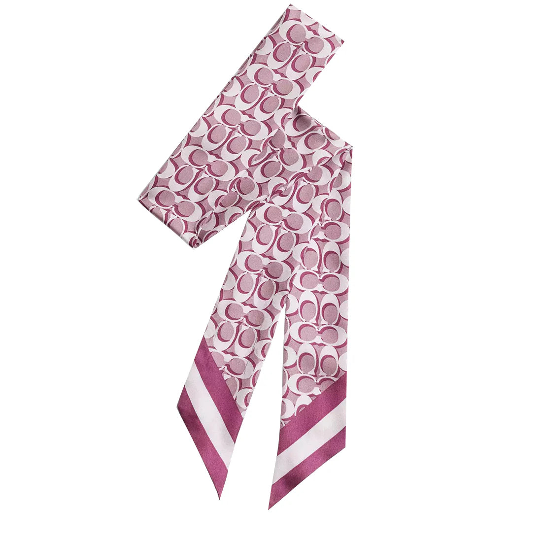 Coach Signature Print Silk Skinny Scarf in Jasmine c8363 - Default Title
