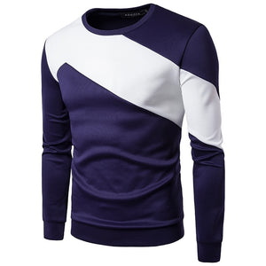 #ZOGAA Men's Long Sleeved T-shirt Sweater Stitching Loose Sweatshirts - funshirtsusa