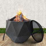 Geometric Cement Outdoor Fire Pit