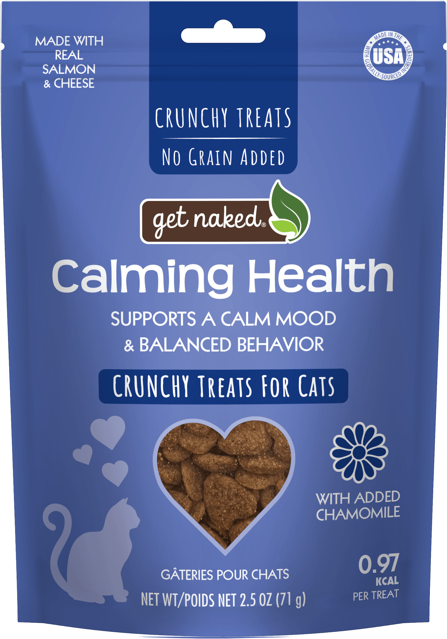 Get Naked® Calming Health Functional Crunchy Treats for Cats, Salmon & Cheese Flavor - npicpet product image