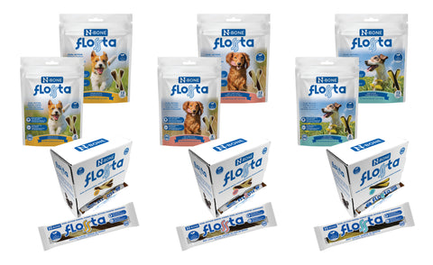 Group photo of all Flossta Dental Chew Skus