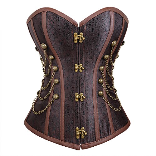 Steampunk Gothic Corset Overbust Bustiers Brown – lttcbro