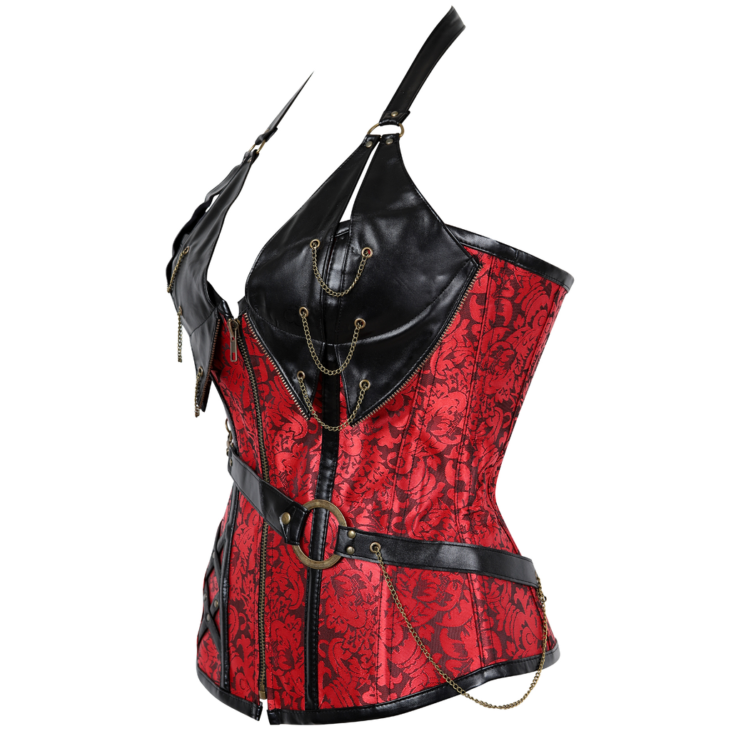 Steampunk Steel Boned Corset Bustier Goth Halter Corset – Lttcbro