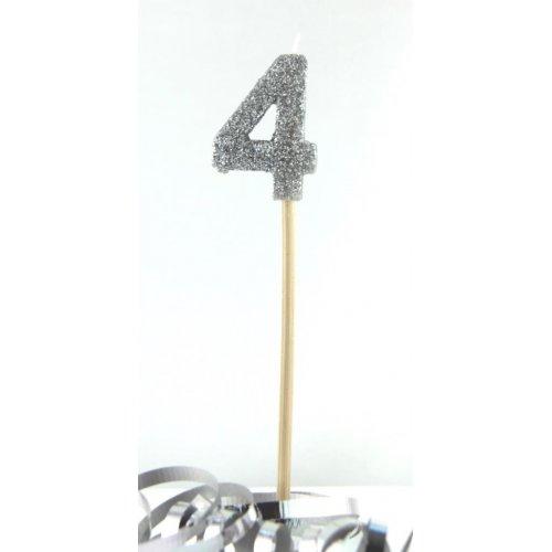 CANDLE GLITTER LARGE  SILVER #4