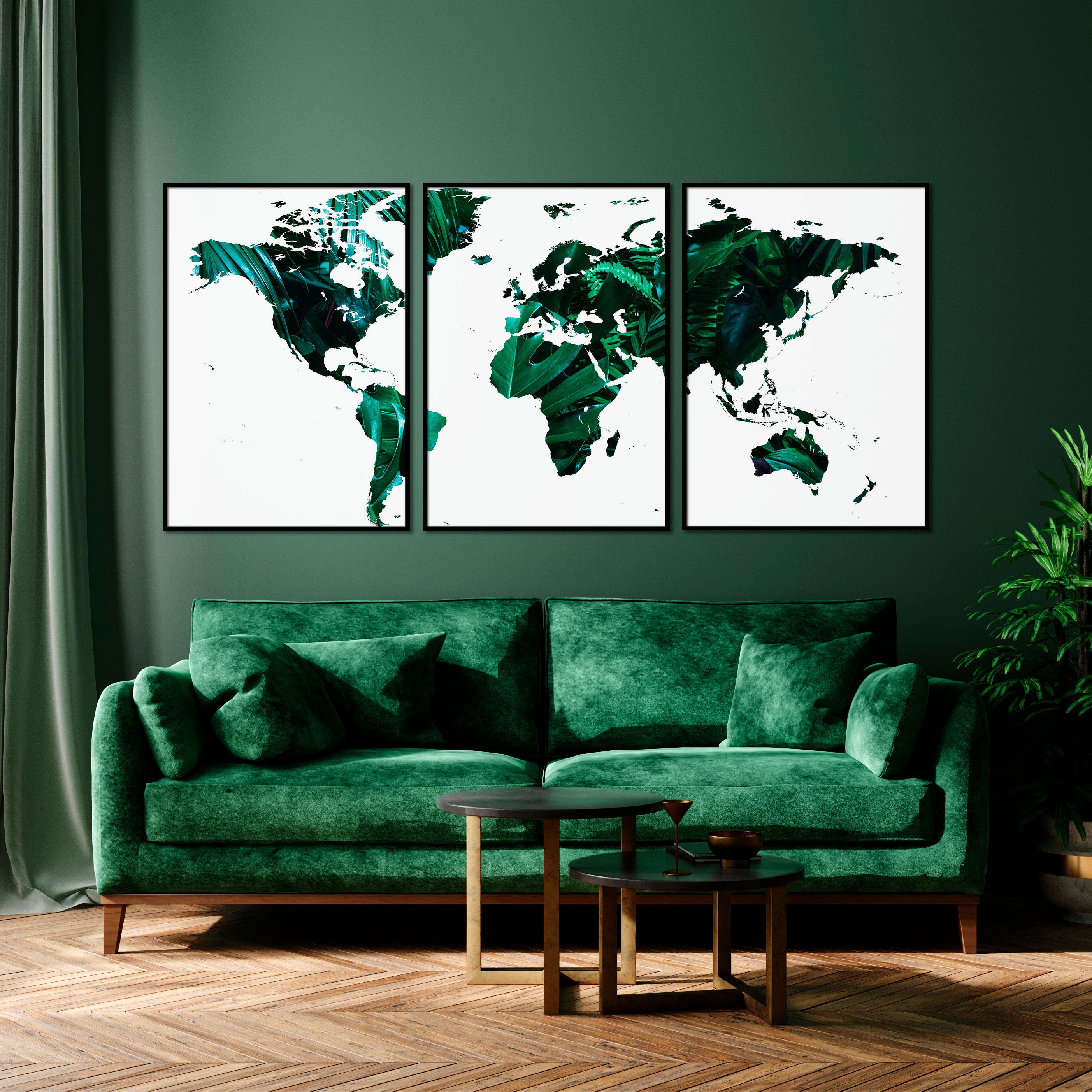 Tropical world map posters