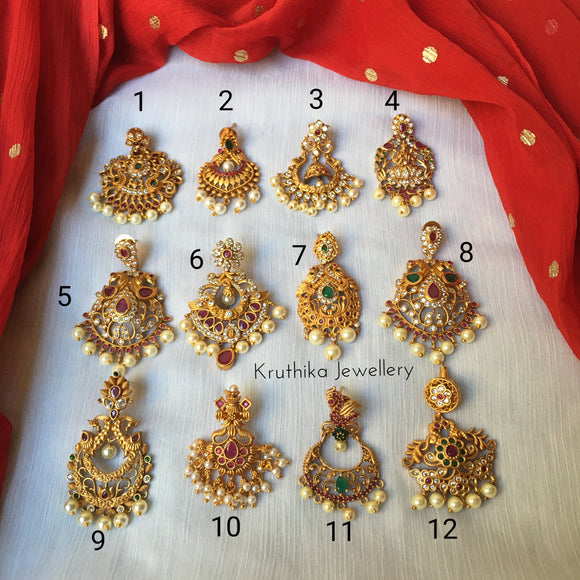 Festive matte CZ earrings – Kruthika 