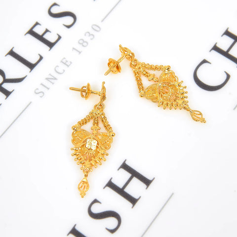 Pre-owned 22ct Gold Tassel Drop Earrings