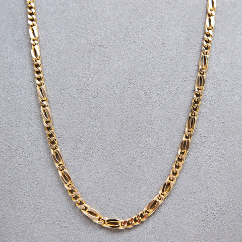 Pre-Owned 14ct Gold Figaro Anchor Link Chain Necklace