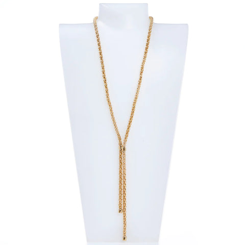 Pre-Owned 9ct Gold 18 Inch Popcorn Lariat Necklace