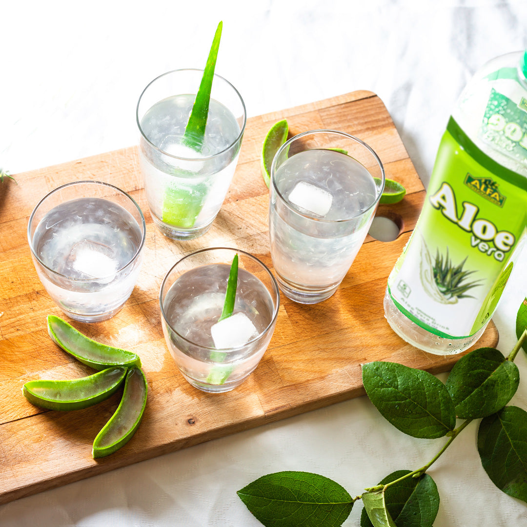 green aloe vera drink