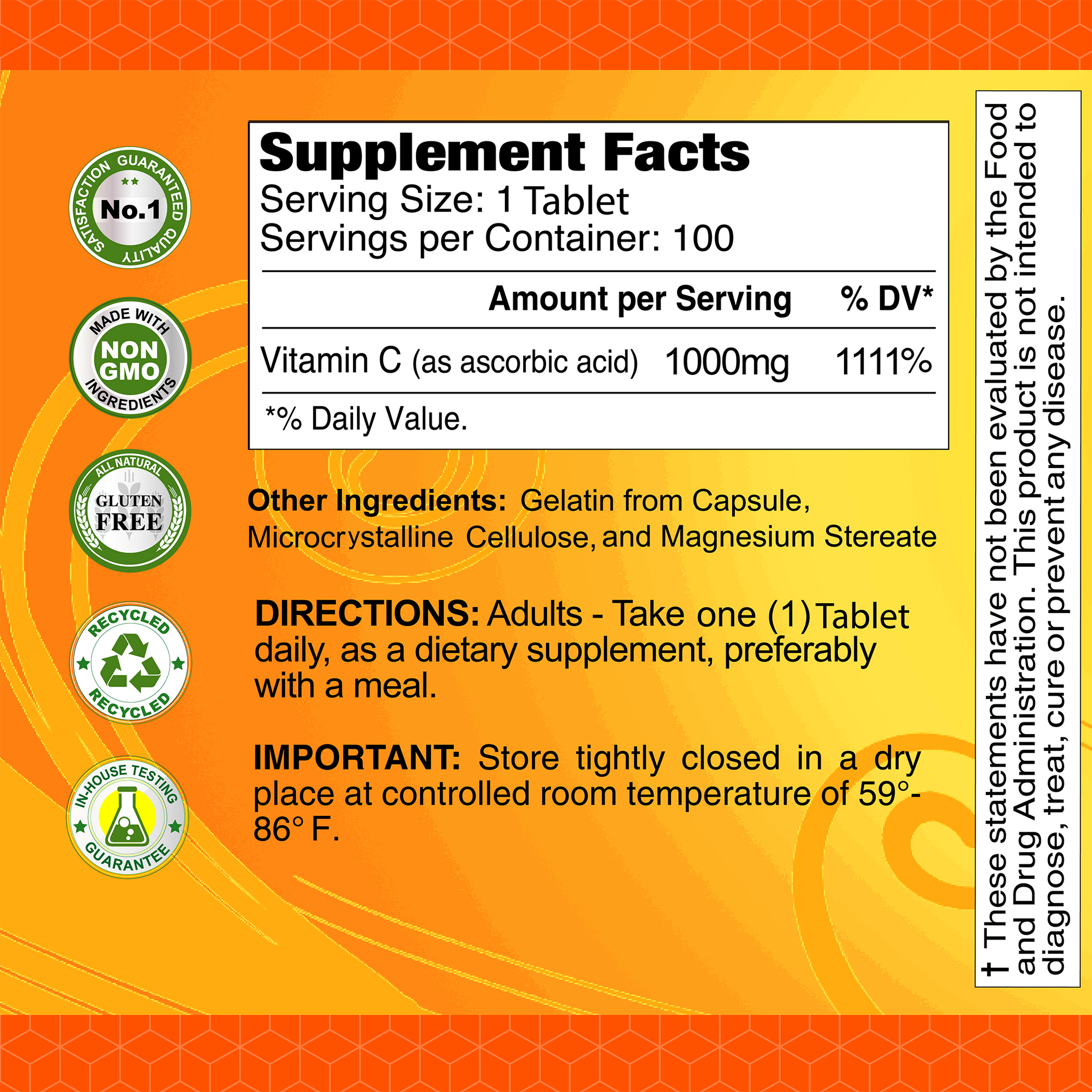 Vitamin C 1000 Mg 100 Capsules Alfa Vitamins Store