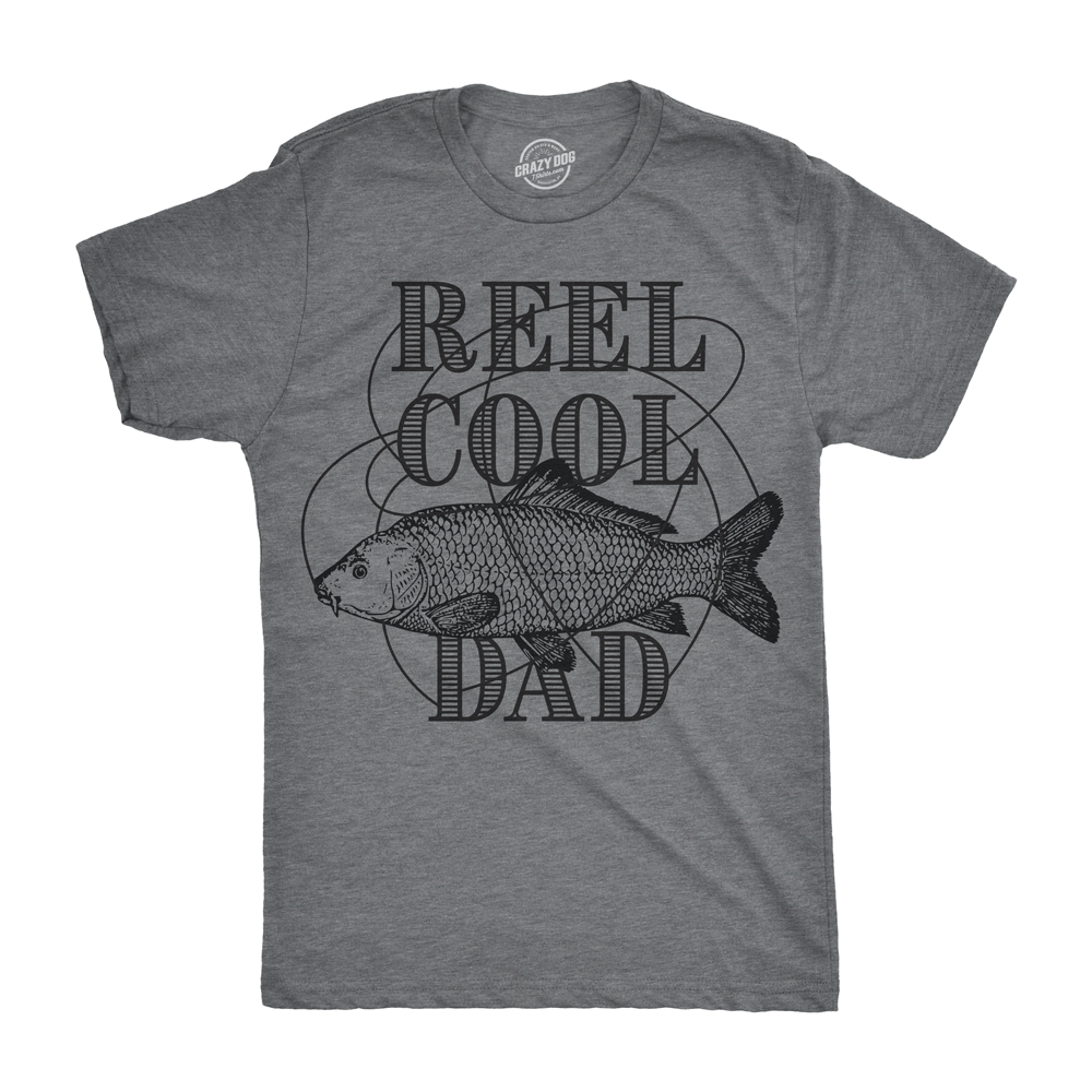 Crazy Dog Tshirts Mens My Fishing Buddy Calls Me Dad Tshirt Funny Fathers Day Graphic Novelty Tee, Gray