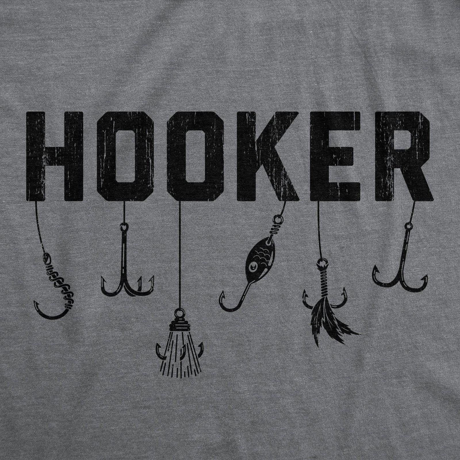 Mens Part Time Hooker T shirt Funny Fishing Hook Palestine