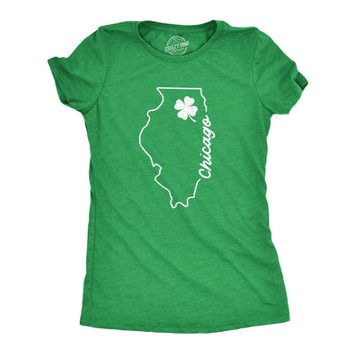 Chicago Illinois Saint Patrick's Women's Tshirt  -  Crazy Dog T-Shirts