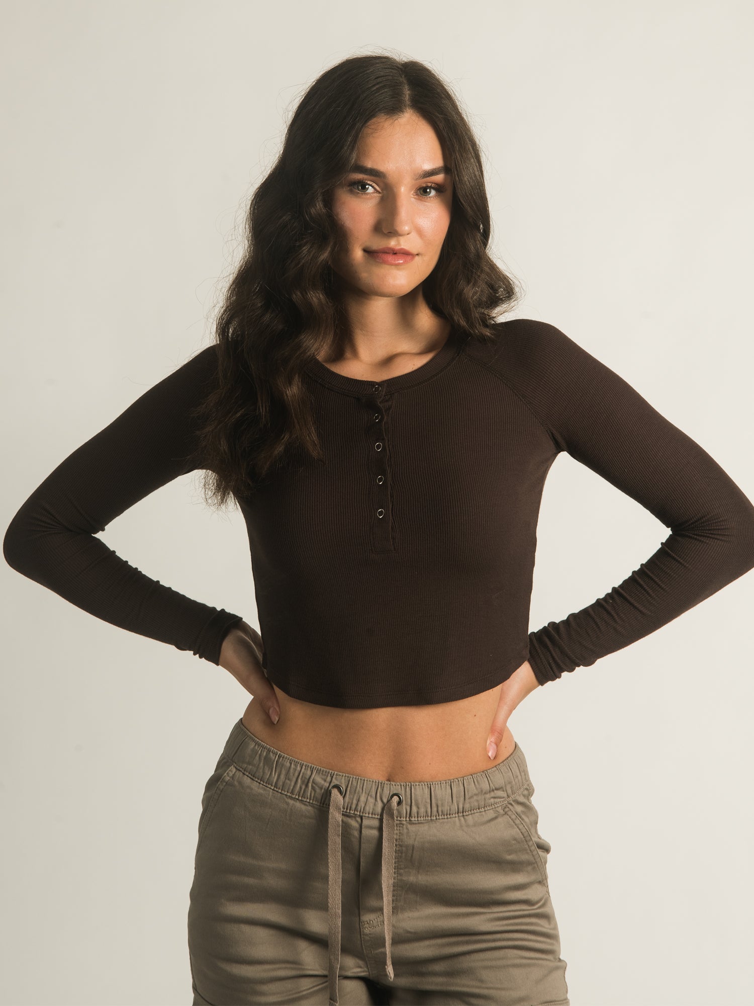 Charcoal Long Sleeve Henley