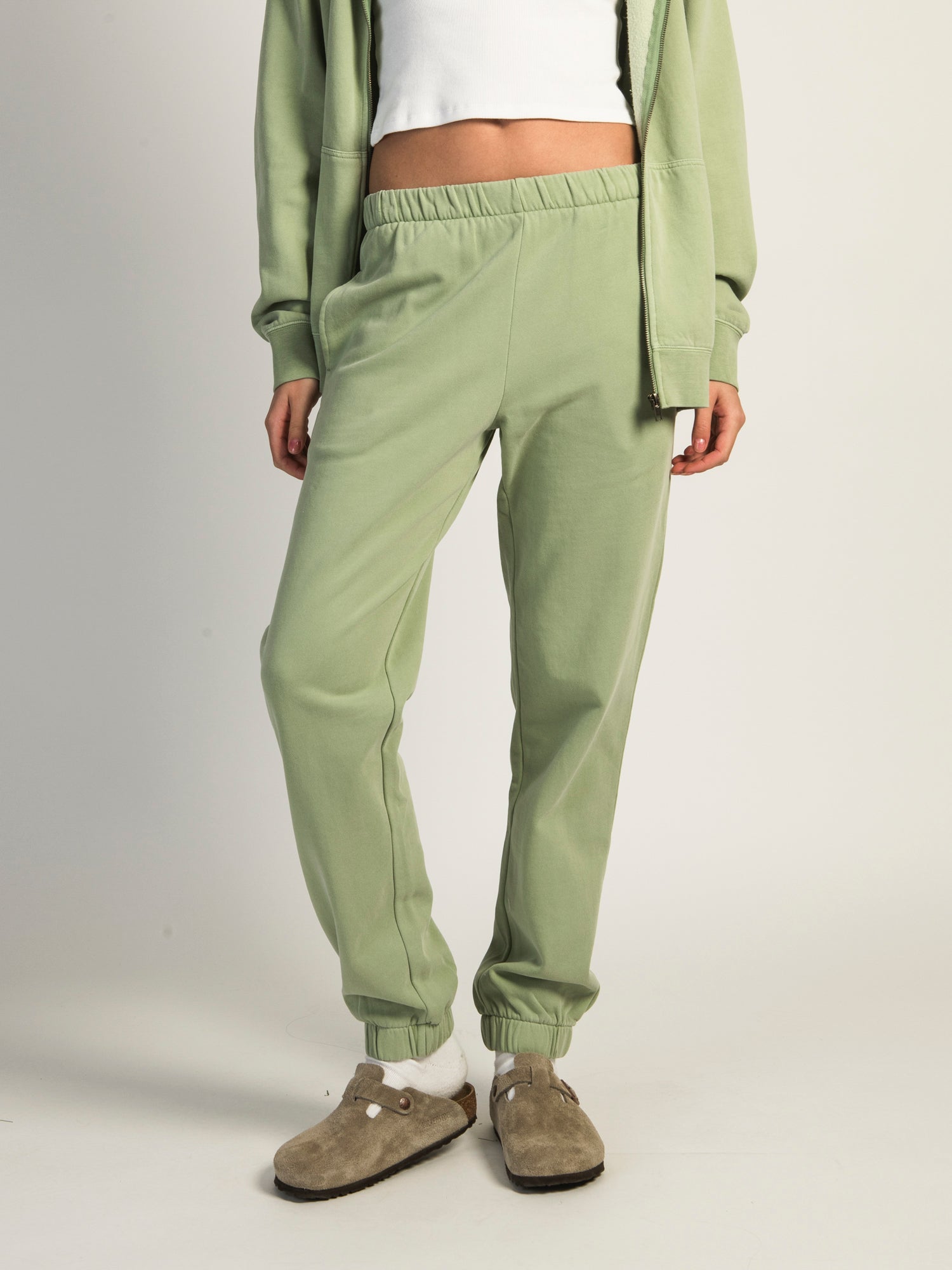 Belted Vintage Fleece Sweatpants / Lemon Drop