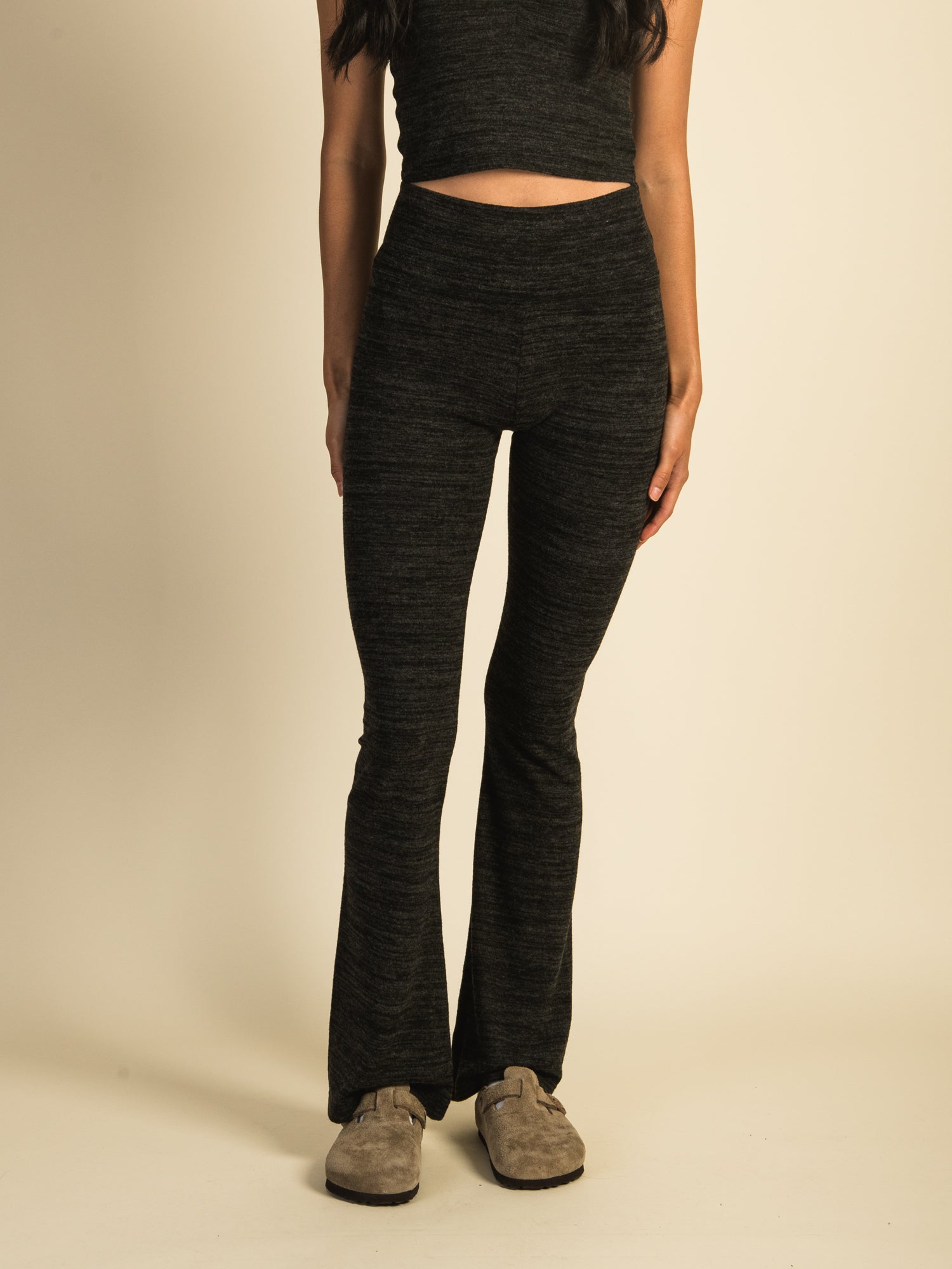 HARLOW RIBBED FLARE PANT - CLEARANCE