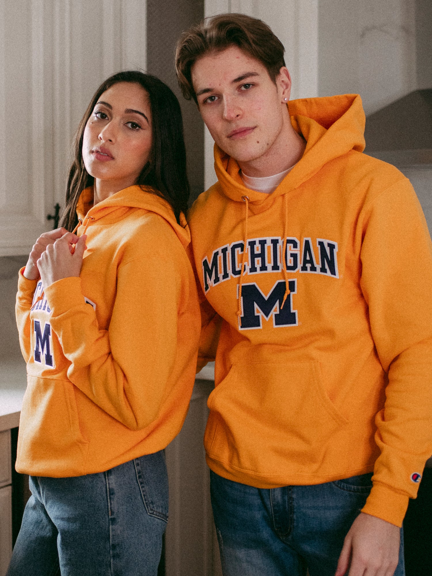 Men's Champion Maize Michigan Wolverines High Motor Pullover Hoodie