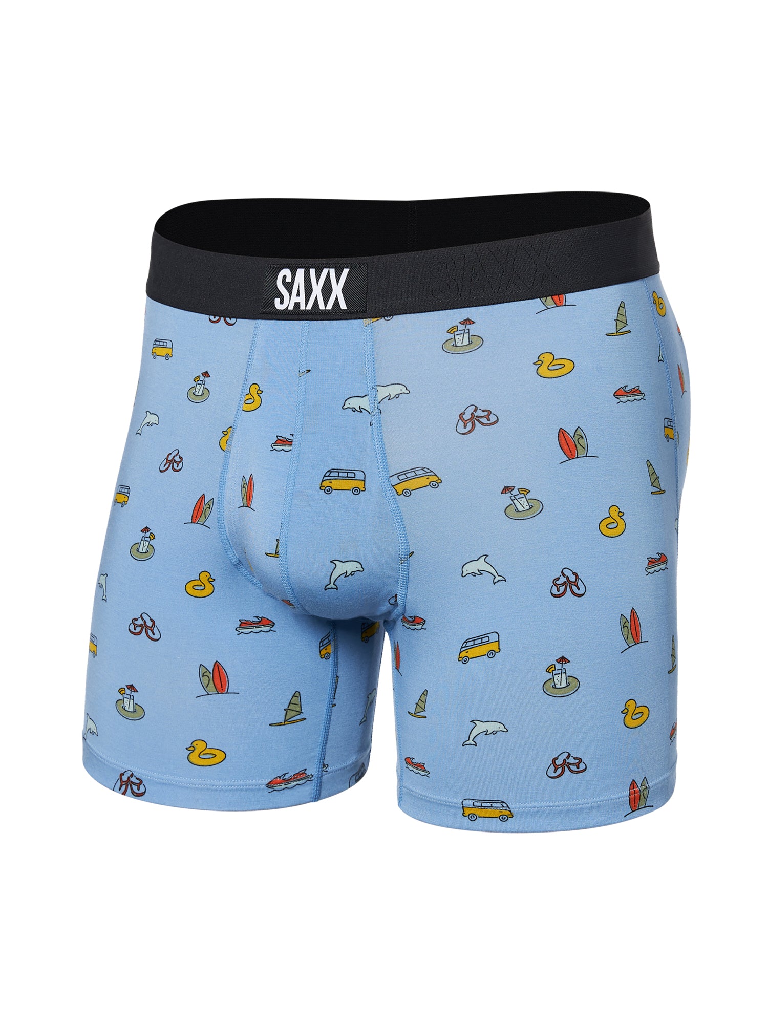 NWT SAXX 'Ultra' Stretch Boxer Briefs - Blue Paint Can & Navy Size Small