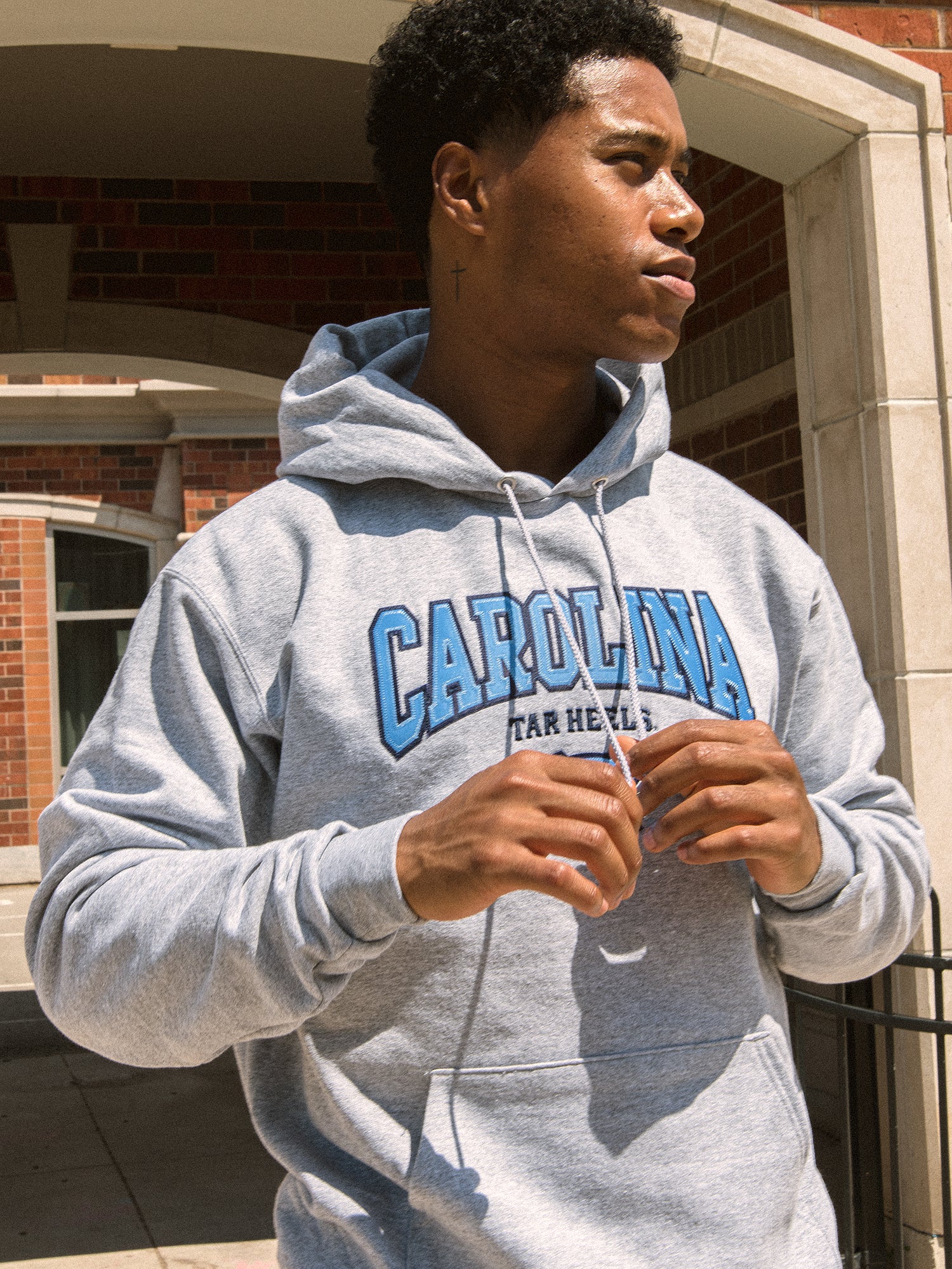 Champion University of Michigan Oxford Gray Basic Hooded Sweatshirt