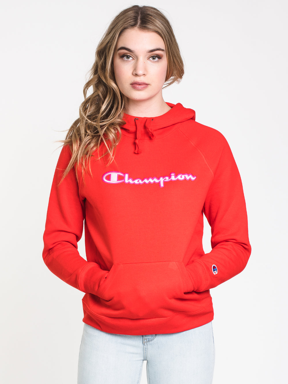 red champion pullover hoodie