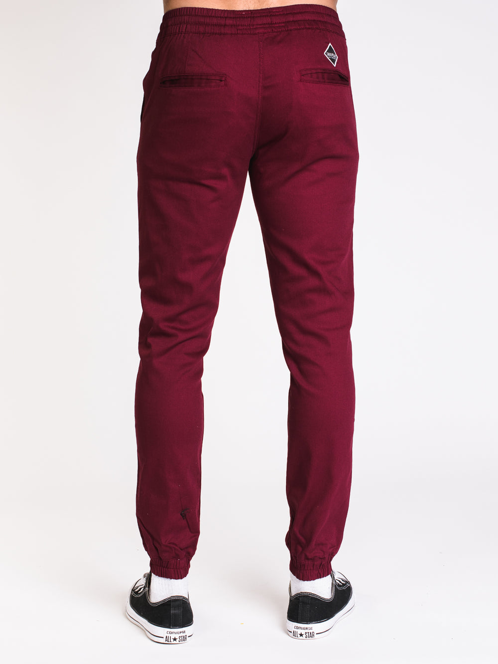 burgundy converse joggers