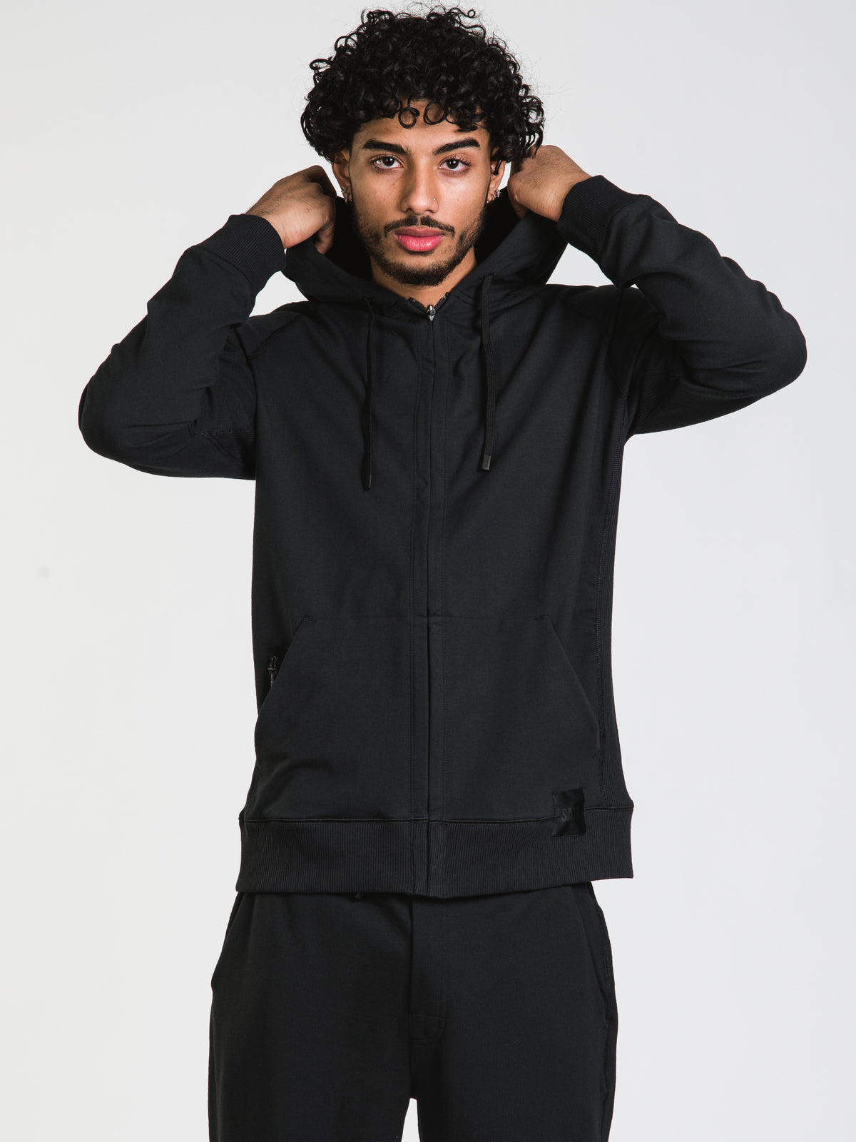 SAXX DOWNTIME FULLZIP HOODIE- BLACK