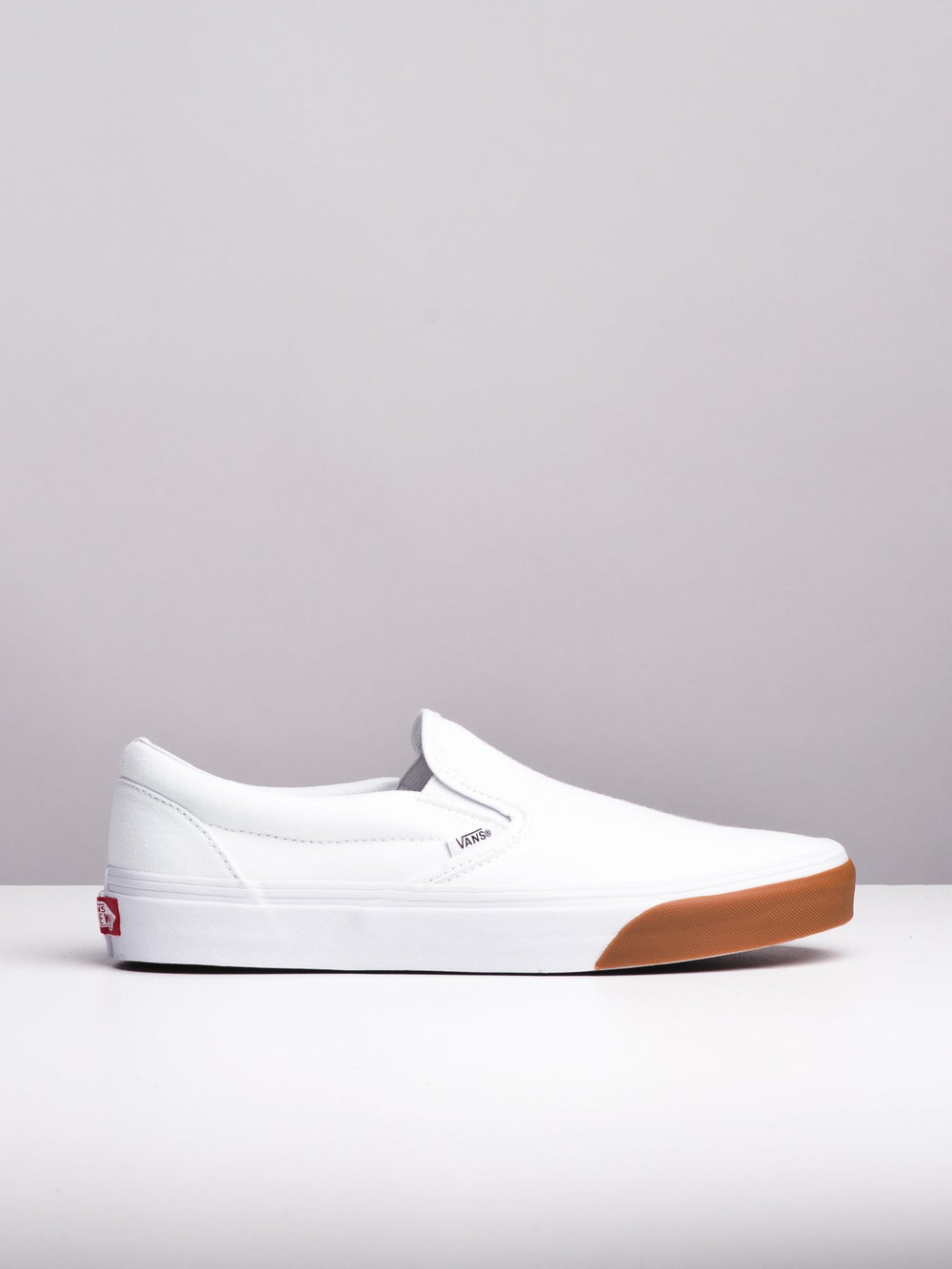 MENS CL SLIP ON BUMPER/WHITE CANVAS 