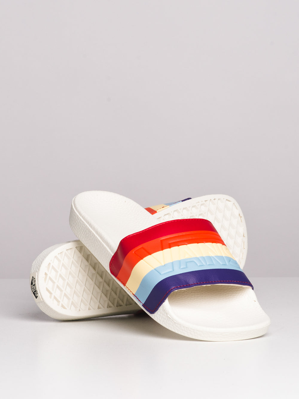 vans checkerboard slides rainbow