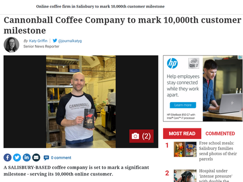 article in salisbury journal about cannonball coffee