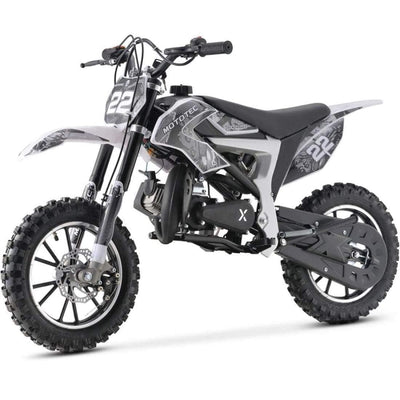 MotoTec Dirt Bike MotoTec 50cc Demon Kids Gas Dirt Bike White