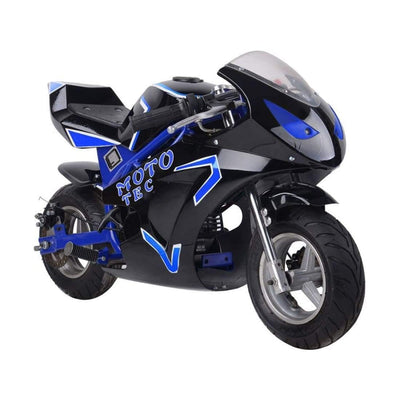 MotoTec Gas Pocket Bike MotoTec Gas Pocket Bike GT 49cc 2-Stroke Blue