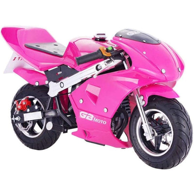 MotoTec Gas Pocket Bike MotoTec GBmoto Gas Pocket Bike 40cc 4-Stroke Pink-MT-GP-GBmoto-Pink