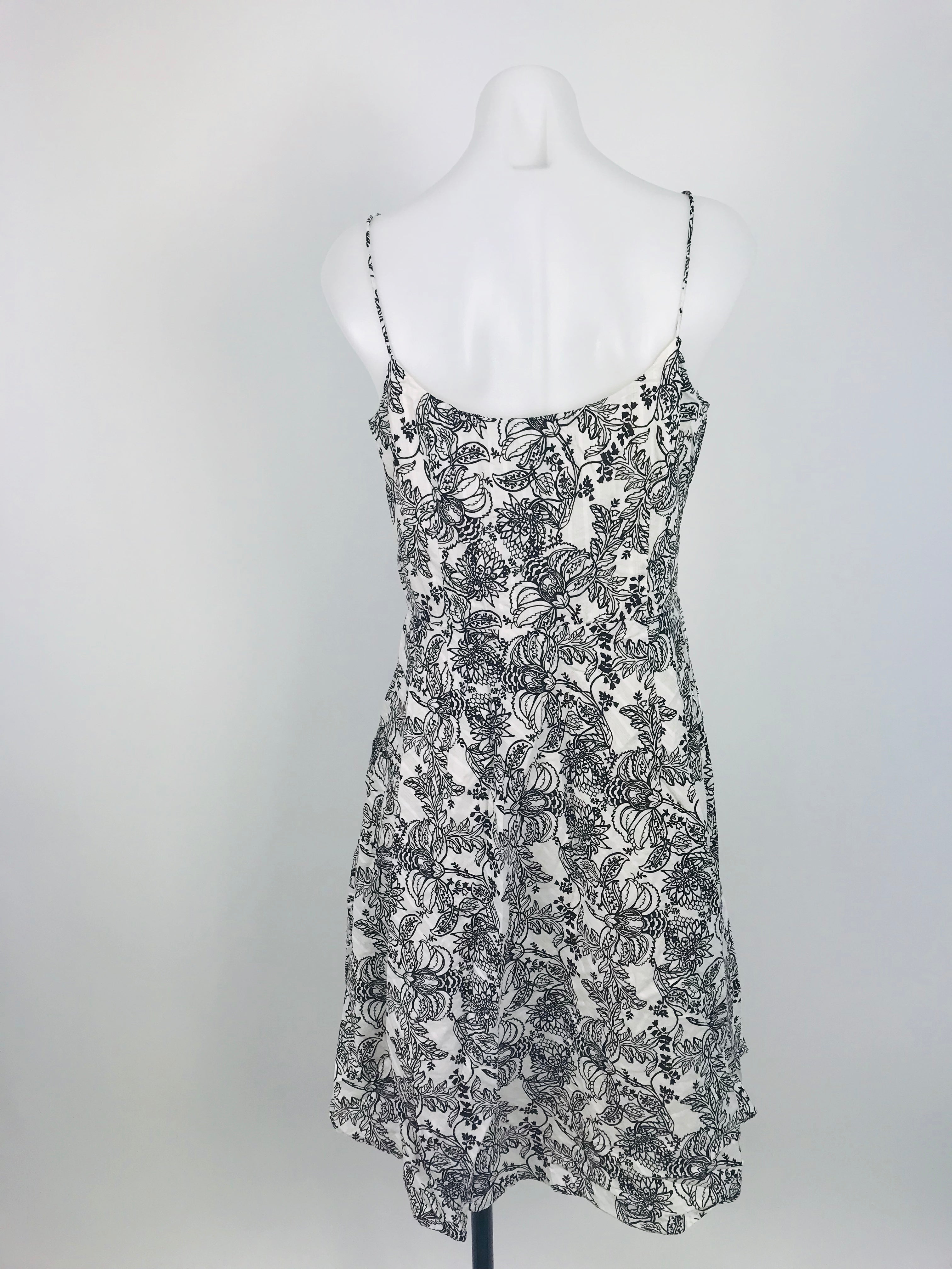 black floral spaghetti strap dress