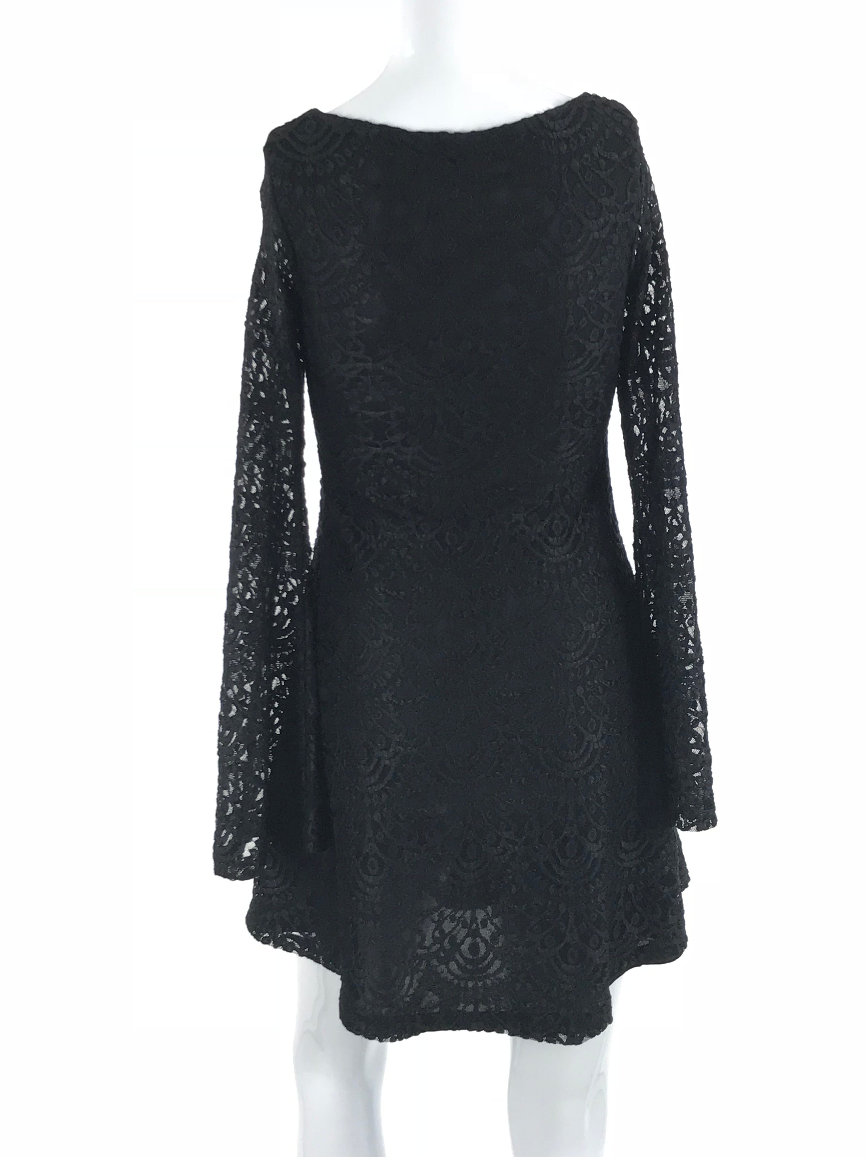 h&m black long sleeve dress