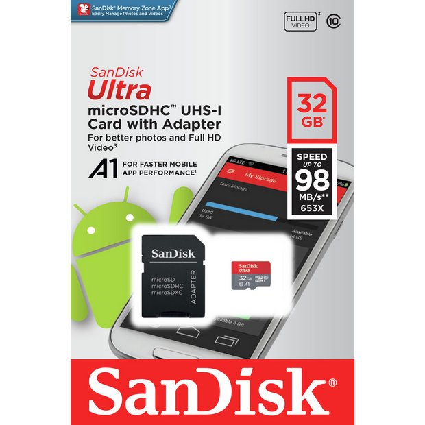 32gb Micro Sd Card Sandisk Class 10 Car Safe Ltd