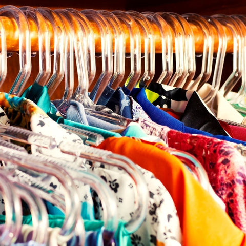 colorful clothes in closet