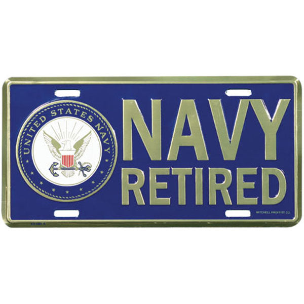 Us Navy Retired With Crest License Plate The United States Navy