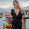 Fabiola Straw Bucket Bag in Arco Iris - Josephine Alexander Collective