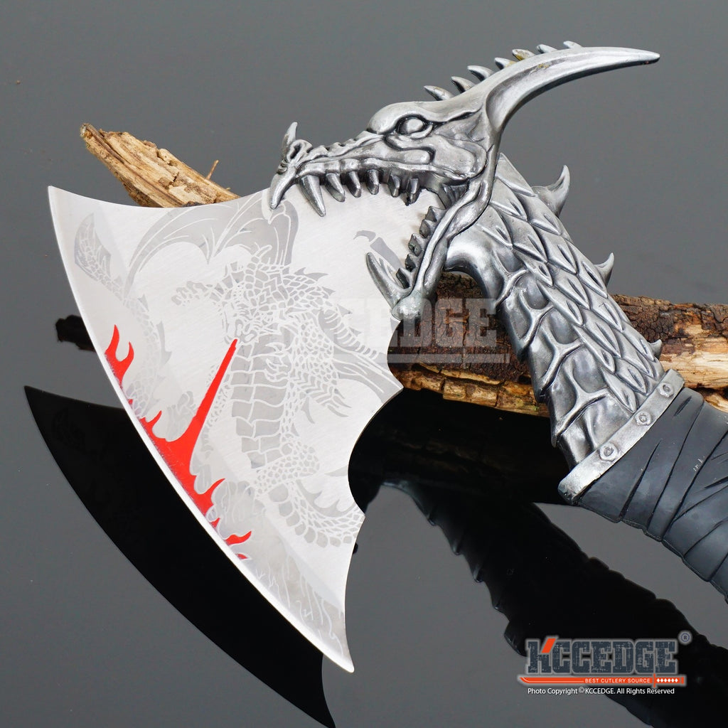 Knives Swords Blades Fantasy Dragon Stainless Steel Axe With Stand Collectibles Thrivingkidsconnection Com