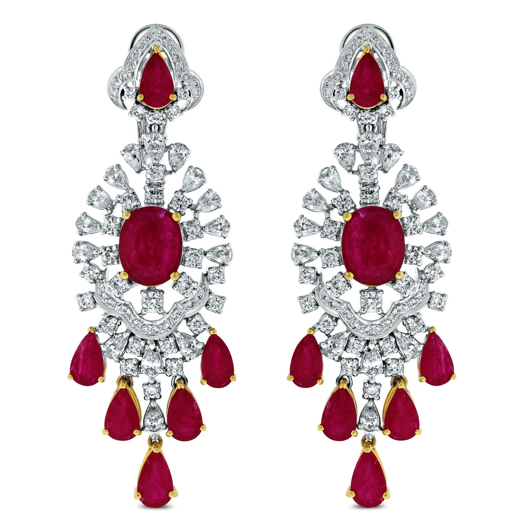 Regalia Ruby & Diamond Suite (82.05 ct Diamonds & Rubies) in White Gol ...