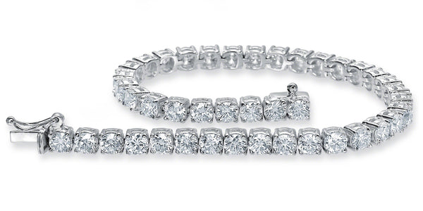 Diamond Tennis Bracelet (15.36 ct Diamonds) in White Gold