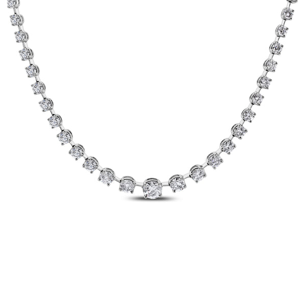 15 Carat Diamond Rivera Graduated Necklace 14k White Gold