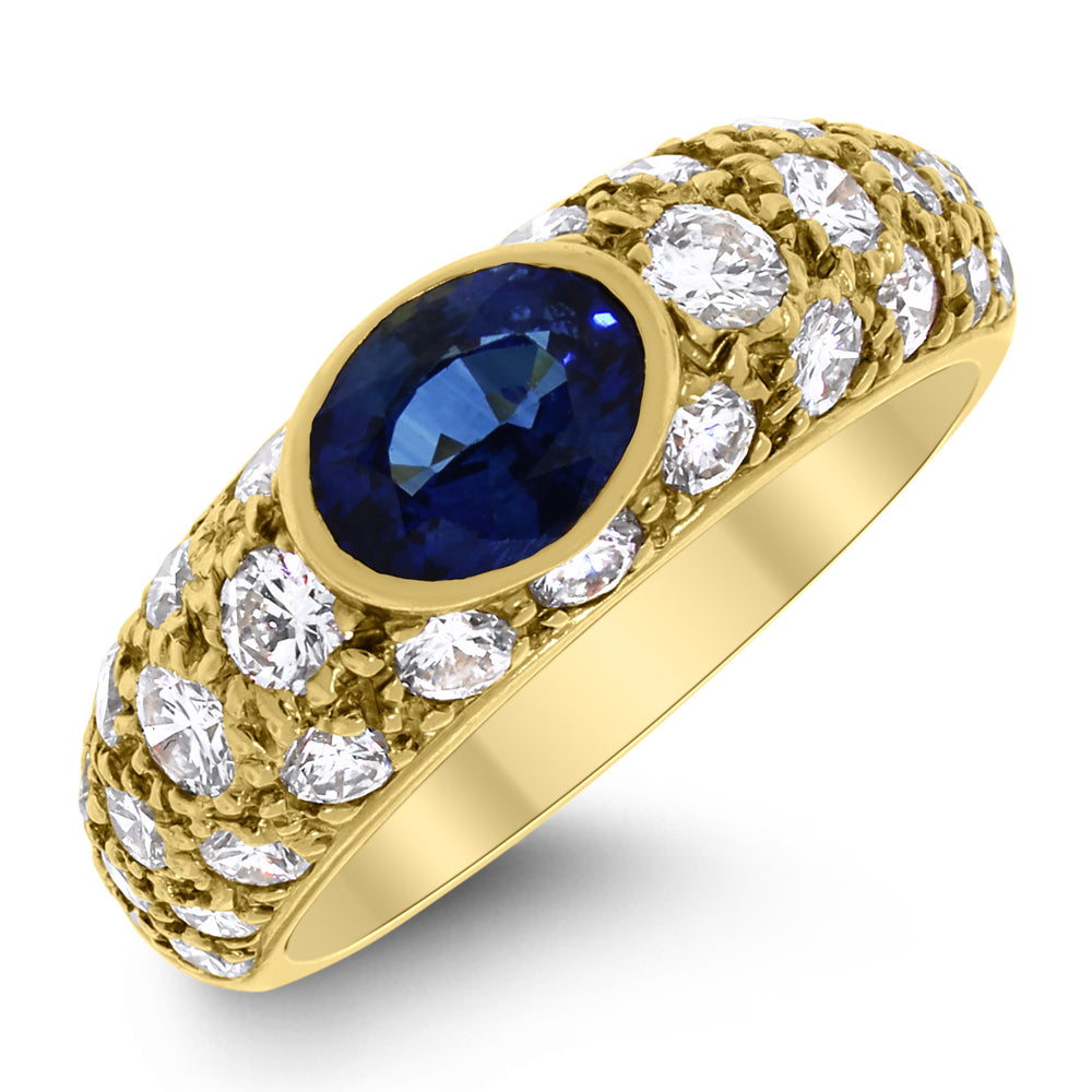 Gloria Diamond & Sapphire Band (2.63 ct Sapphire & Diamonds) in Yellow ...